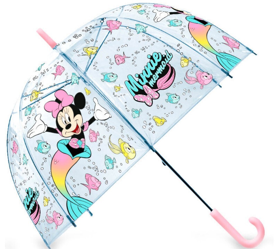 Kids Euroswan detský priehľadný manuálny dáždnik Myška Minnie